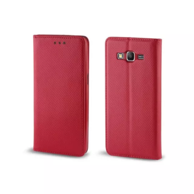Etui Folio Housse Contour Aimante Pour Samsung Galaxy A01 A015 Rouge