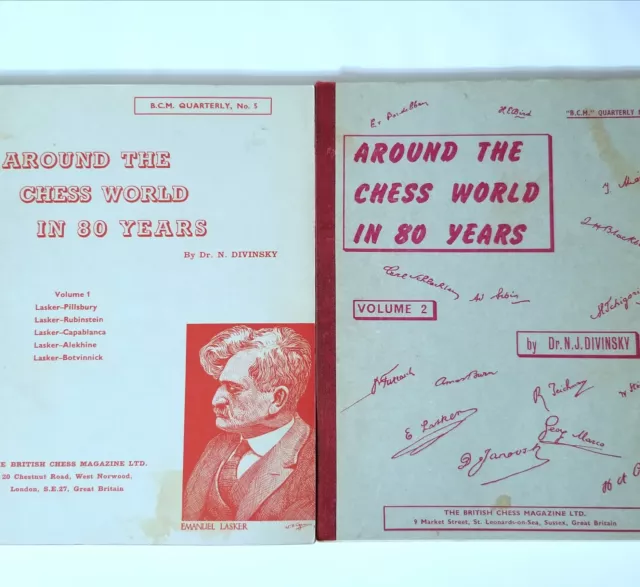 The British Chess Magazine 2 Book Vol 1 2  Around World 80 Board Game Strategy