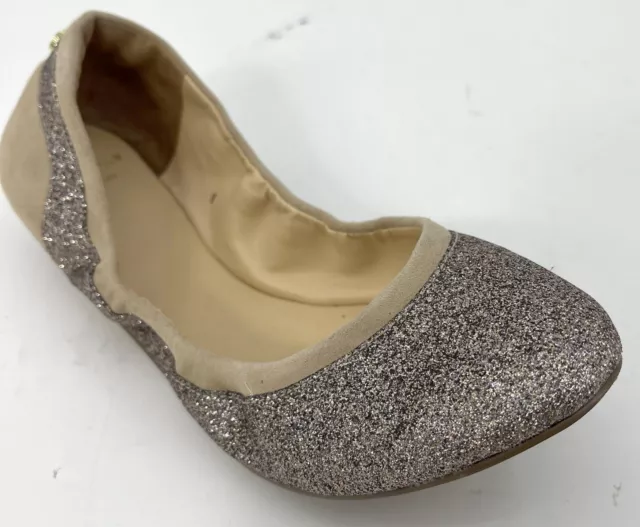 Cole Haan Avery Women's Shoes Sz 6 Maple Sugar Glitter Suede Ballet Flats