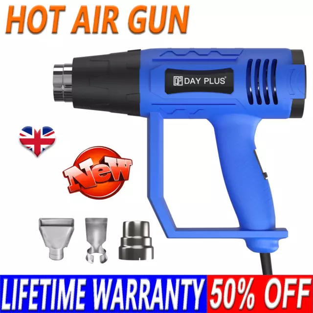 2000W Hot Air Heat Gun Hot Air Wind Blower Wall Paper Paint Stripper+3 Nozzle
