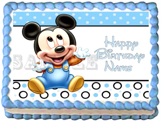 BABY MICKEY MOUSE Party Edible Cake topper image