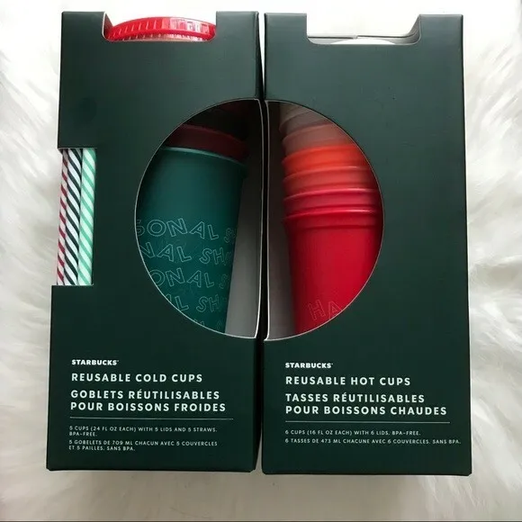 Starbucks hot & cold holiday reusable cups 2019
