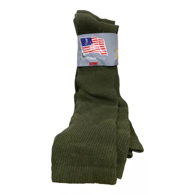 Army Boot Socks Pack Of 3 Made In USA Size L 12-13 MFG. DSCP Special T. Hosiery