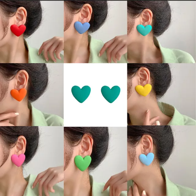 Böhmische Herz-Ohrringe Bonbonfarben-Ohrring Schmuck Modischer Statement- O