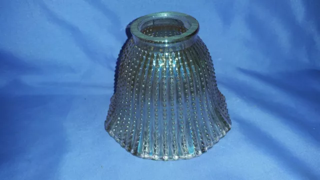 Vtg Peach Luster Amber Ruffled Beaded Glass Light Fan Globe Shade 2 1/8" Fitter