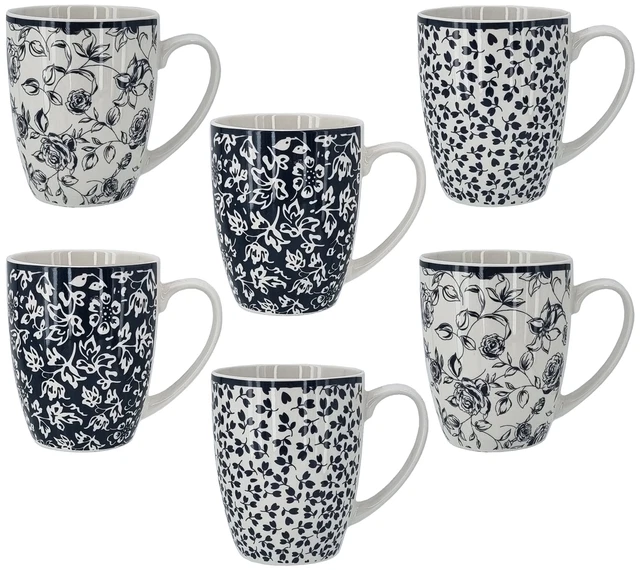Kaffeebecher Set 6 Teilig Tassen Hochwertige Kaffeetassen Kaffeepott Becher Blau