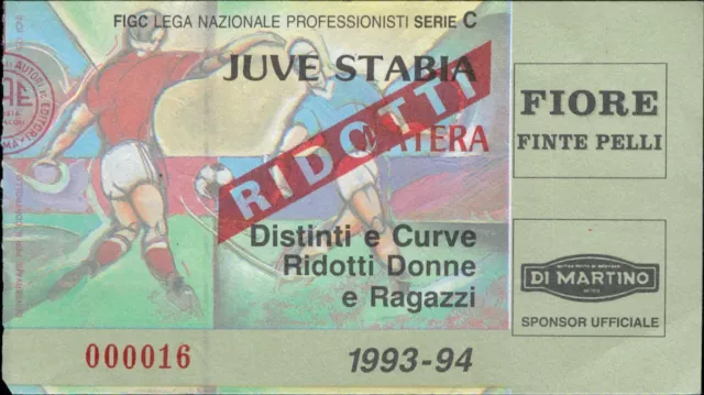 bl22 biglietto calcio ticket juve stabia  - matera 1993-94