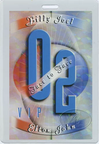 Elton John Billy Joel 2002 Face To Face Tour Laminated Backstage Pass Vip