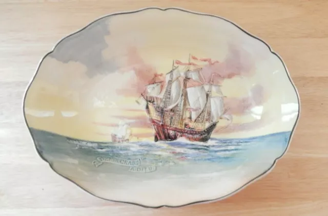 Vintage Royal Doulton Famous Ships Dish The Henri Grace A Dieu Made In England