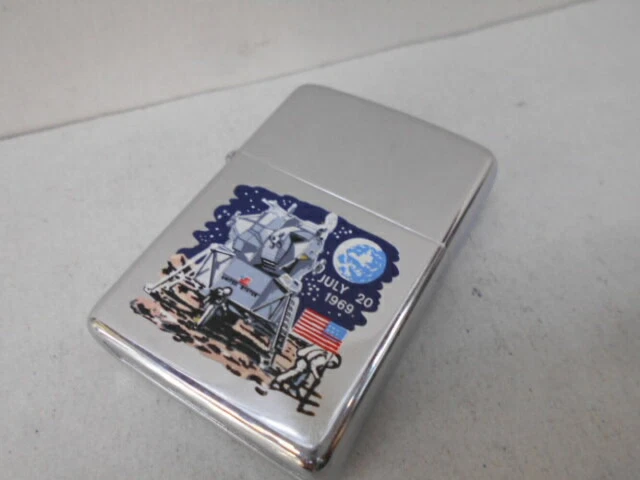 Rare Zippo 1969 Thiokol Moon Landing Vintage Oil Lighter w/ Box