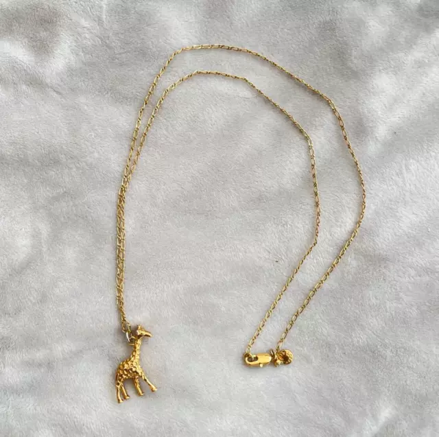 J.crew Long Chain Giraffe Pendant Necklace Women's Gold Tone Lobster Closure