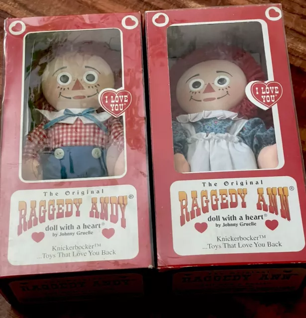 Vintage The Original Raggedy Ann & Raggedy Andy By Knickerbocker 1995