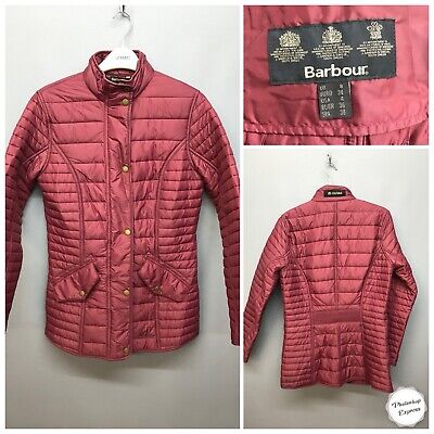 Barbour Women’s Dark Red Crossrail Quilted Country Jacket UK 8 EUR 36 US 4