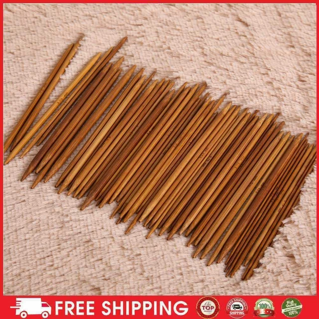 55pcs Single Knitting Needles Weaving Tools Kits Bamboo Practical 13cm for Knit