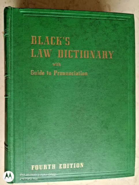 1957 4Th/Fourth Edition Blacks Law Dictionary Guide Pronunciation Hardcover Book