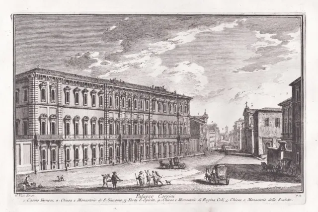 Giuseppe Vasi Palazzo Corsini Rome Roma ROM Incisione Engraving