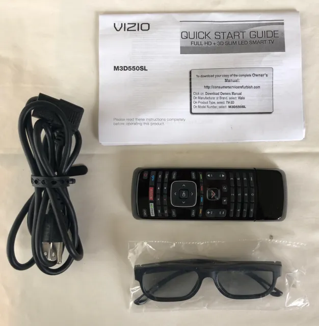 Vizio M3D550Sl Oem Remote Control,3D Glass,Power Cord 3022 2C2C1