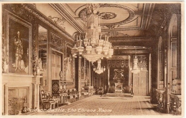 WINDSOR CASTLE - The Throne Room (Frith) B&W Postcard (1937) EUR 2,48 ...