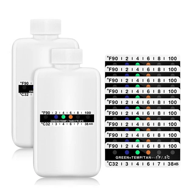 Kit completo de prueba de orina de 12 piezas incluye 2 botellas vacías portátiles translúcidas F1A5