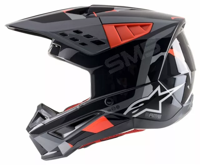 NEW Alpinestars SM5 Rover MX Offroad Dirt Bike Helmet Gray/Flo Red Size Medium
