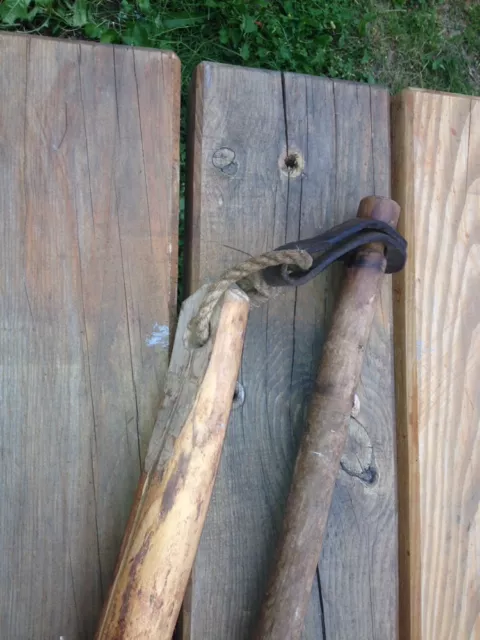 1800s Antique Vtg Old Wood Flail Farm Threshing Tool Origin of Karate Nunchuck Z 2