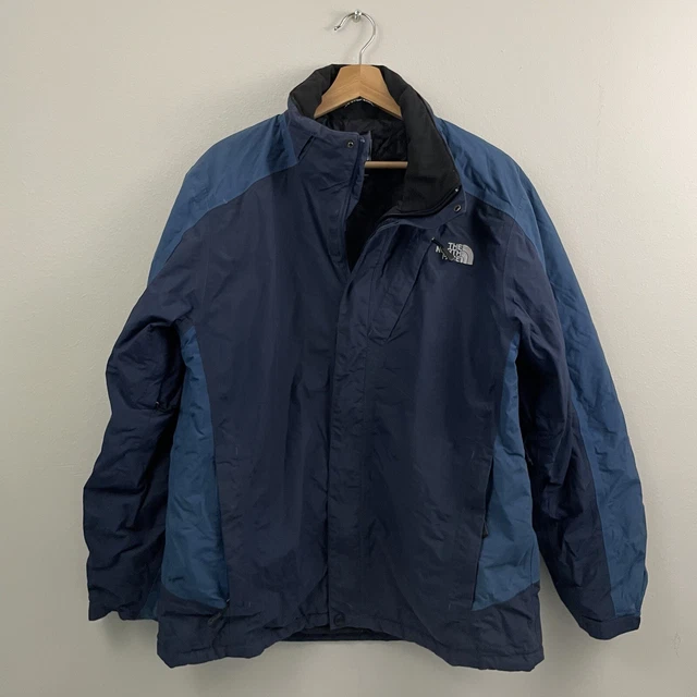 The North Face Hyvent Mens Large L Rain Jacket Quilted Lined Stains