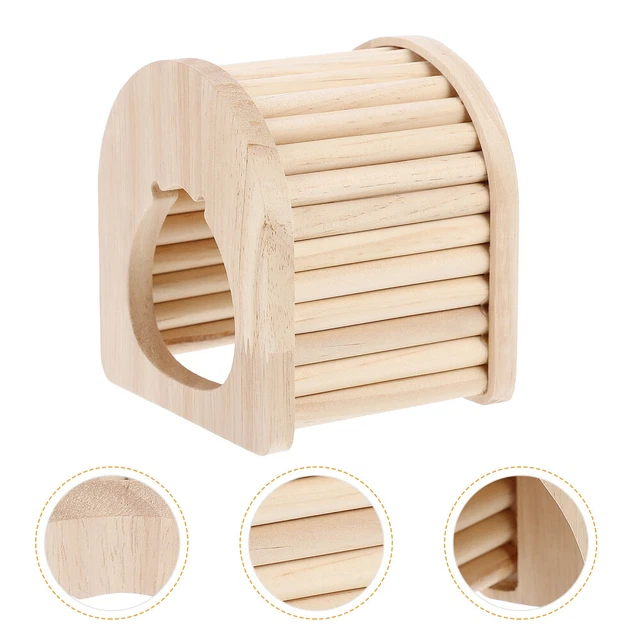 1pc Holz Hamster Hideout Holz Hamster Hütte Komfortable Pet Hideaway 8