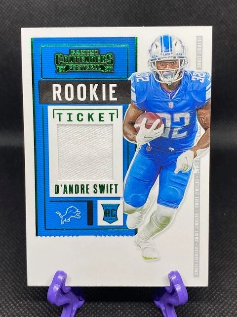 DAndre Swift 2020 Contenders Rookie Ticket Swatch/Patch Green Parallel RC