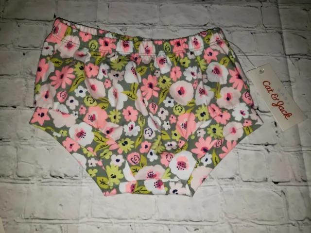 NWT Cat & Jack Baby Girls Bloomers Diaper Cover Floral Print Sizes 3-6mo, 6-9mo