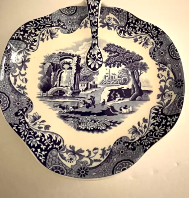 Spode Blue Italian Handled Serving Dish  - Serving Tray 8.5" x 7.5"