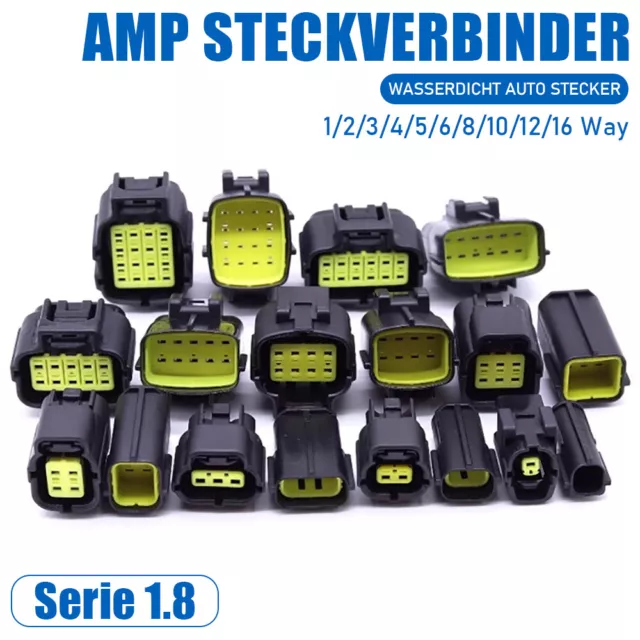 KFZ Stecker Set Kontakte Steckverbinder 6.3mm Kontakte 1/2/3/4/6/8/9/10/12  Polig