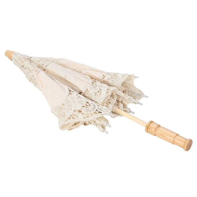 Handmade Lace Flower Embroidery Parasol Wedding Bride Photography Umbrella