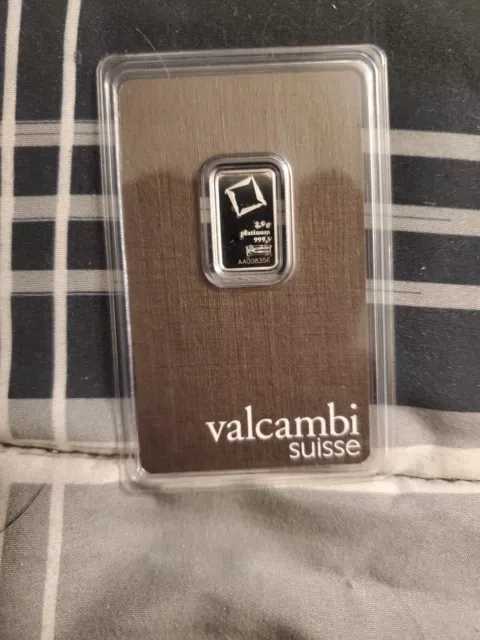 2.5 gram Platinum Bar - Valcambi (In Assay)