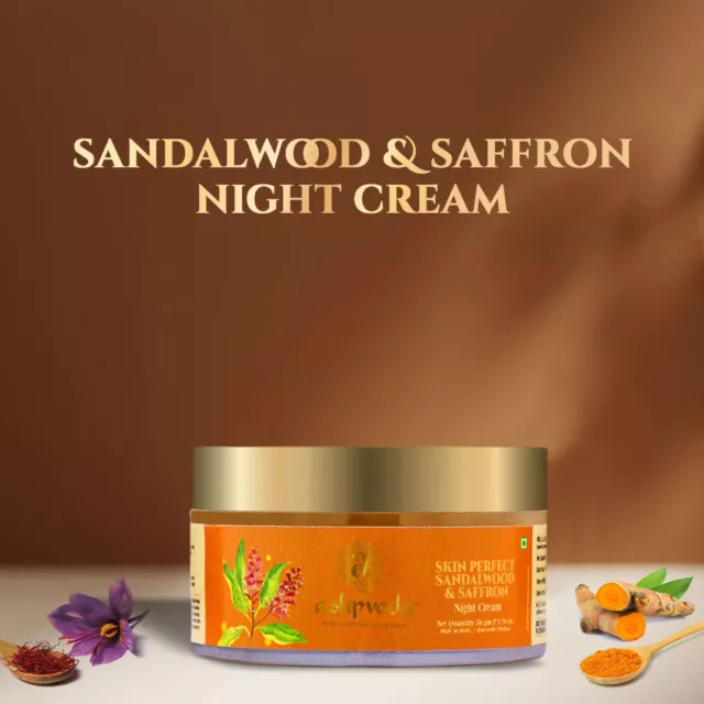 ASHPVEDA-Skin Perfect Crema de noche de sándalo y azafrán, crema...