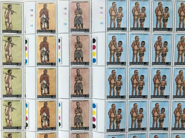 Botswana 1990 - Traditional Dress Cloths - Set of 4 Stamp Sheets Scott 476-9 MNH 2