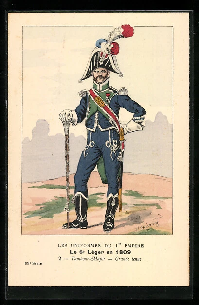 Figurine Jacques Bittard - Tambour Major 16ème Léger 1809 - Soldat, Soldat - Occasion