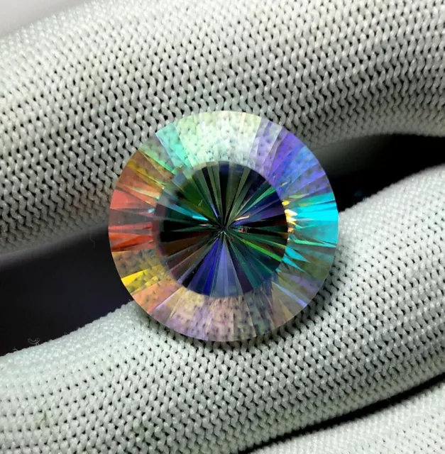 22x22mm Synthetic Mystic Opal Round Shape Pendent Size Multi-Color Loose Gems