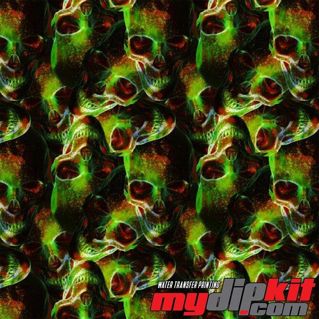 Hydrographics Film Hydro Dipping Water Transfer Print Film 102-A Toxic Skulls
