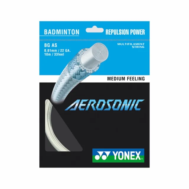 Yonex Aerosonic 10 Meter Set Badminton Schläger Saite Besaitung Reparatur weiß