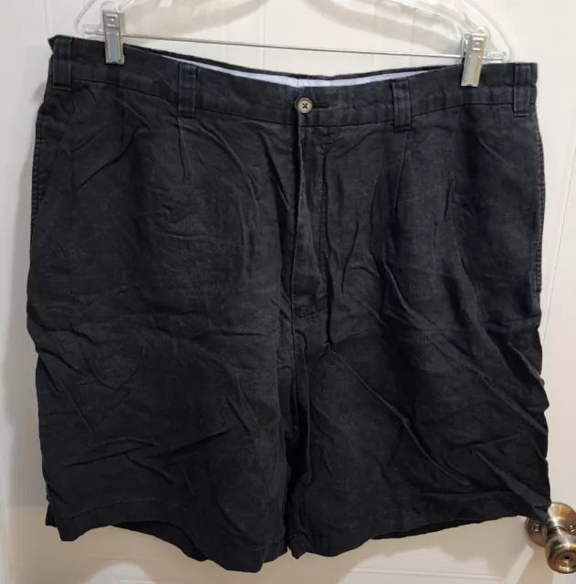 Daniel Cremieux Collection Men's 100% Linen Shorts Black Leisure Casual Size 38