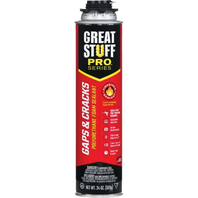 Great Stuff Pro Gaps & Cracks 24 Oz. Gun Foam 341557 GREAT STUFF PRO 341557 24