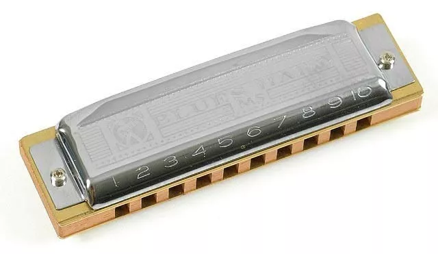 Hohner Blues Harp Model 532/20 Ms 10-Hole Diatonic Harmonica In The Key Of F#