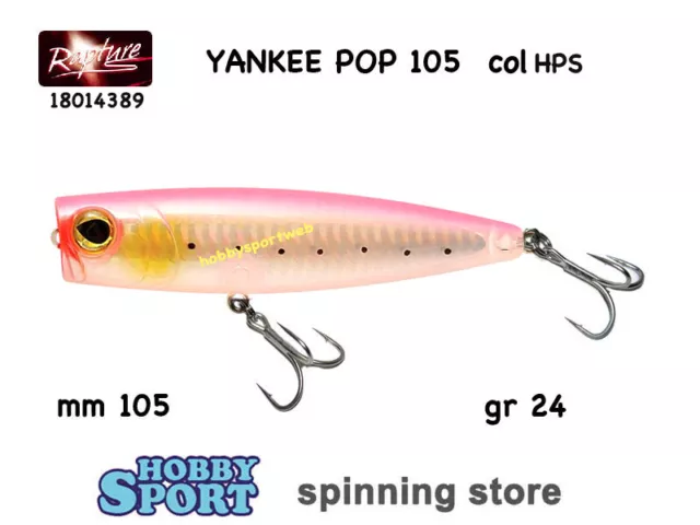 Yankee Pop 105 Colore Hps Pink Popper 24 Gr Artificiale Saltwater Spinning Mare