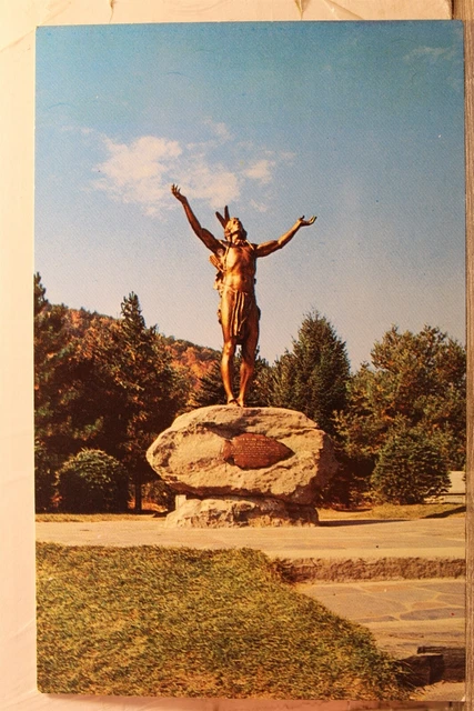Massachusetts MA Charlemont Mohawk Trail Hail to Sunrise Indian Statue Postcard