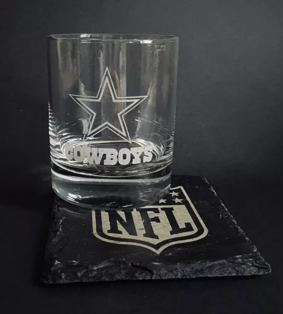 Dallas Cowboys NFL Logo Laser Etched Whiskey Glass