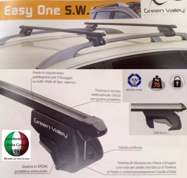 Barras de Techo X Barandilla Altoaperto Easy One Volvo V50 120cm