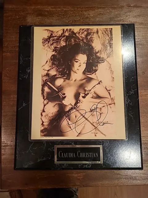 Claudia Christian Babylon 5's Ivanava Swords Autograph 11 x 14 Sexy Photo Framed