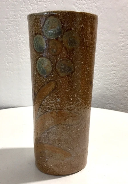 Vase rouleau en grès de sel émaillé années 60’s J.C. Monange à Plomelin/Quimper