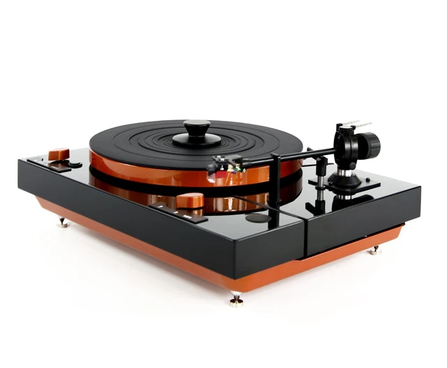 Platine Vinyle Thorens TD160 MKII – Version Restaurée, Finition Orange Et Bleu Glacé Métallique