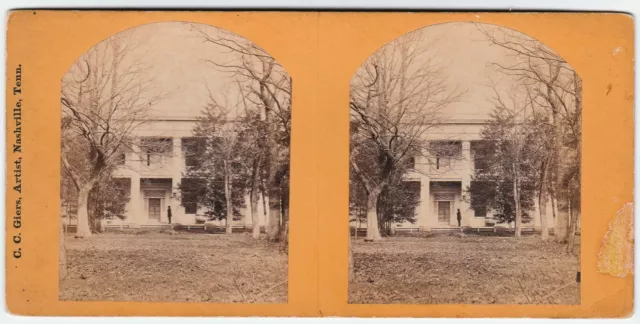 Andrew Jackson Hermitage Nashville TN 1870 - Giers RARE Orig Stereoview Photo -